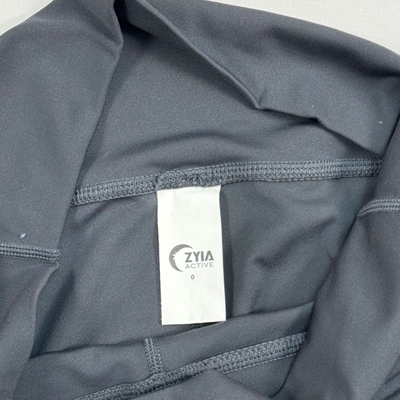 Zyia Storm Parallel Lux Ribbed Leggings Womens Size 0 Blue Gray High Rise - Picture 3 of 9